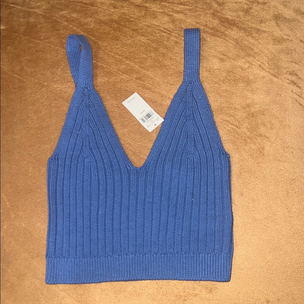 NWT Aerie Blue Ribbed Crop Top